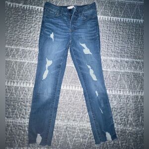 High rise cropped skinny jeans